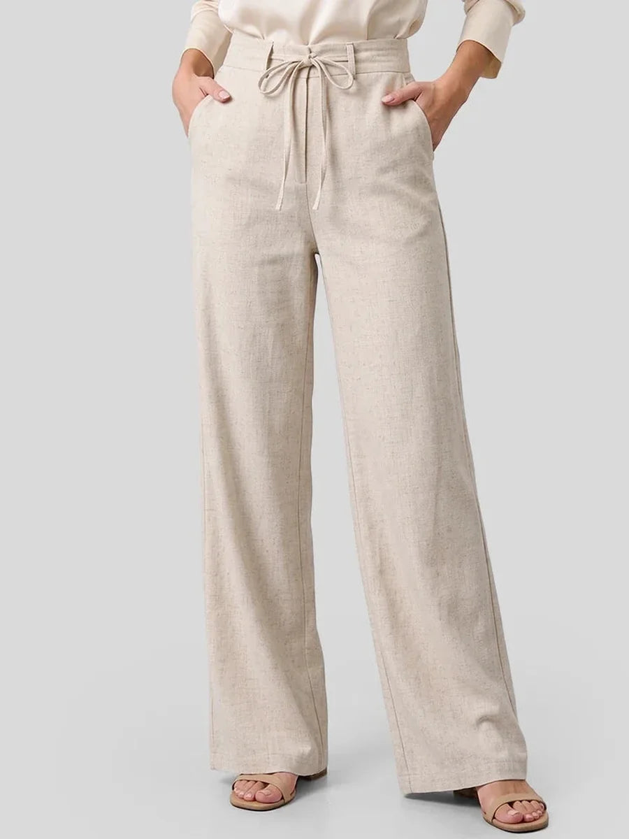 Calça pantalona bege