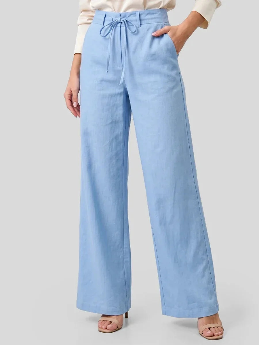 Calça pantalona azul-bebê