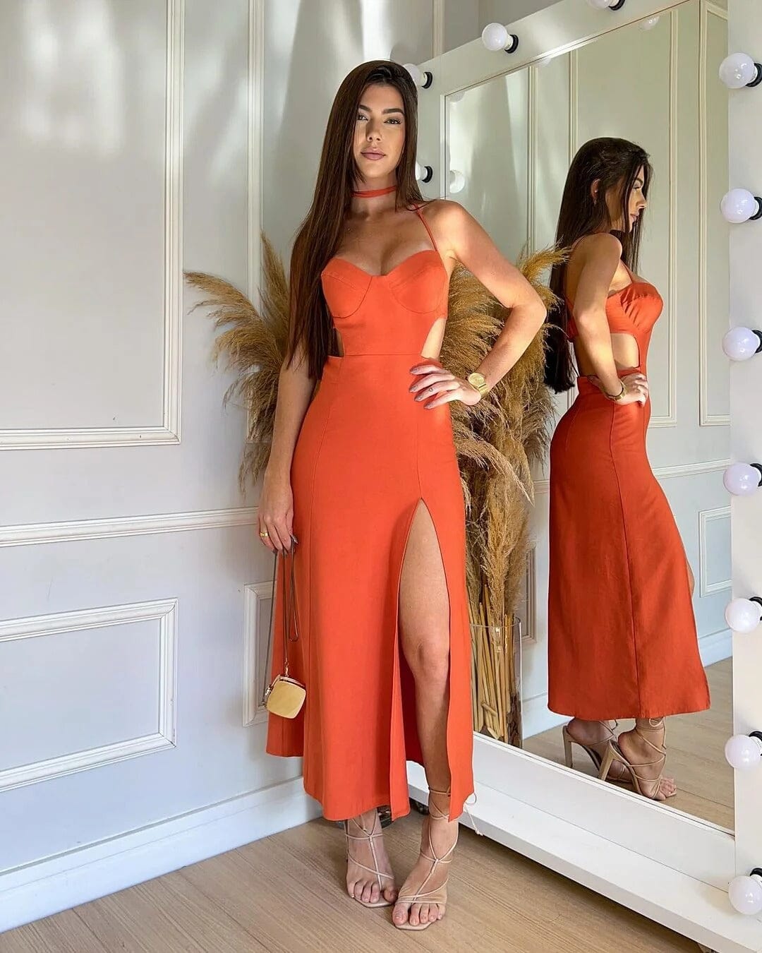 Vestido Catarina Vestido Catarina MRL-042 Miralleve PP Laranja 