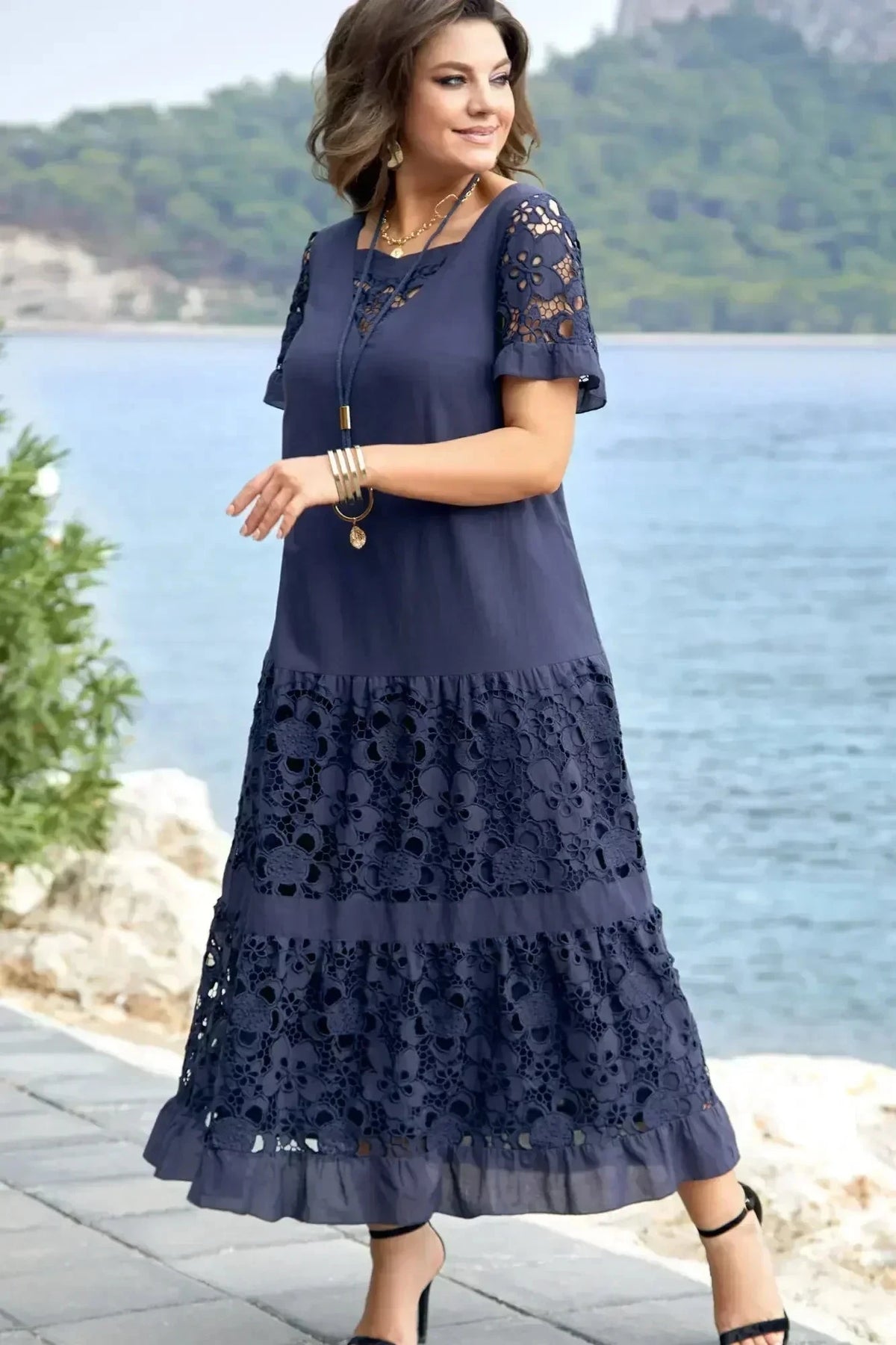 Vestido Frida Elegancia e Conforto - (Compre 1 Leve 2 + Frete Grátis🔥) Vestido Frida MRL-053 Miralleve 